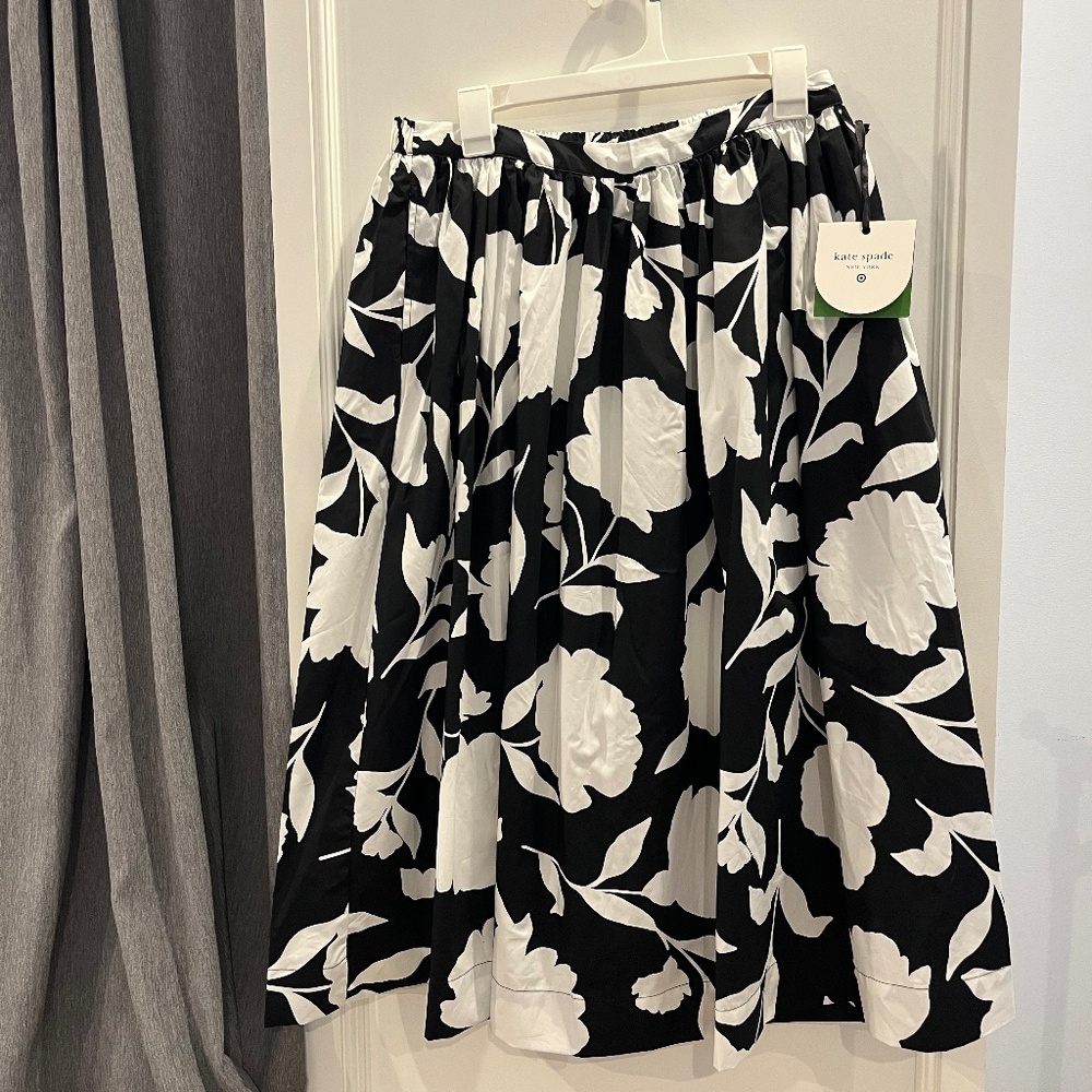 kate spade new york x Target - Black & White Floral Women's Midi Skirt Size M